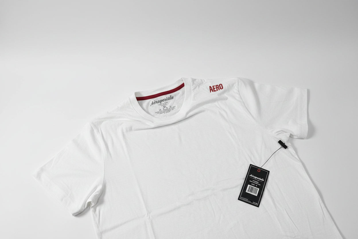 Playera Aeropostale blanca manga corta talla M