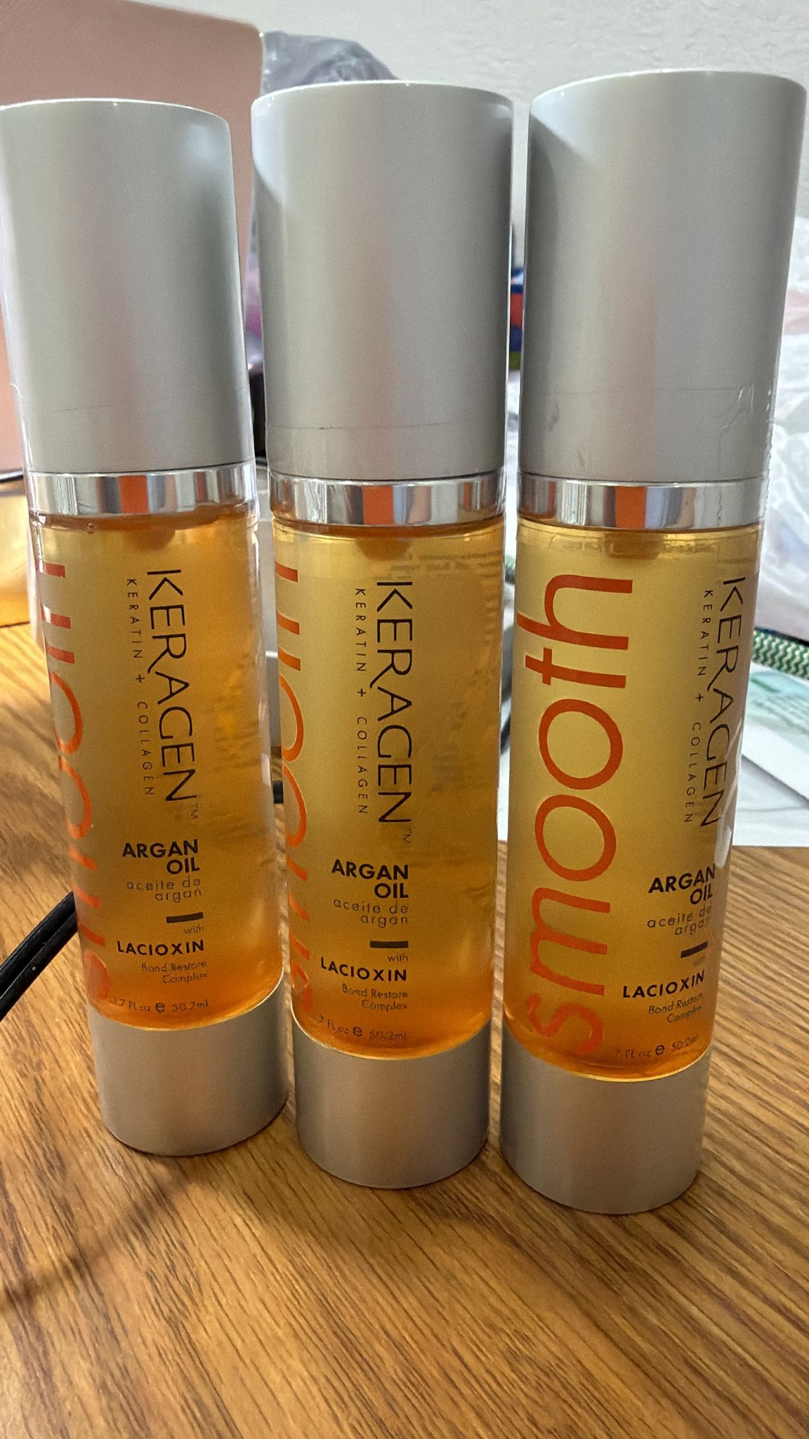 Aceite Capilar KERAGEN Smooth Argan Oil – Con Queratina, Colágeno y Complejo Lacioxin.