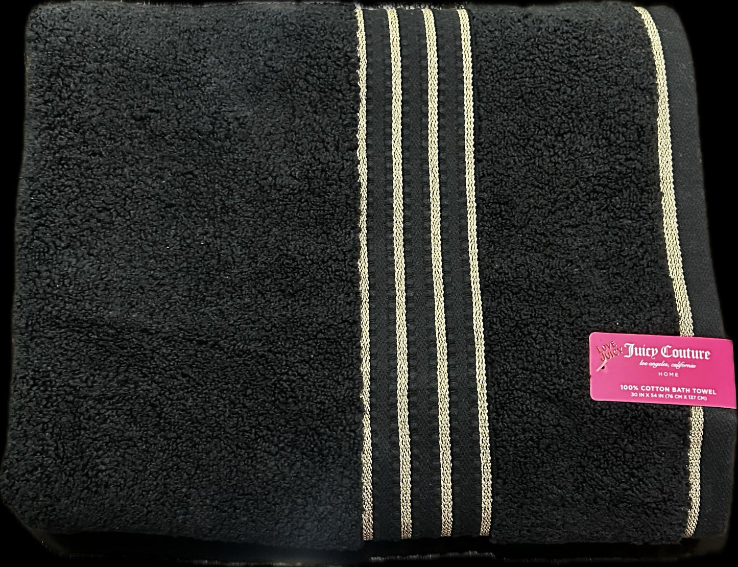 Toalla de baño negra marca Juicy Couture