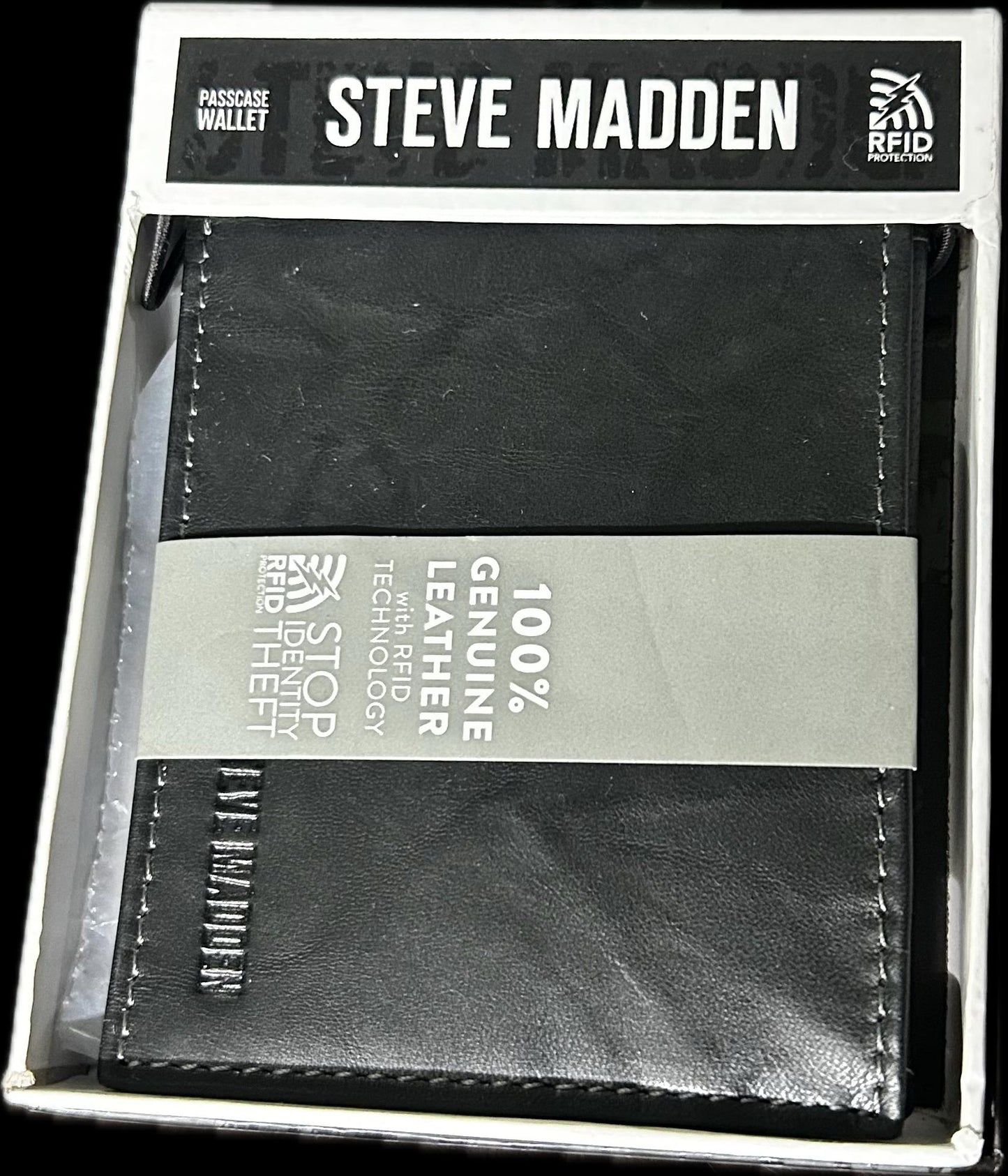 Cartera para caballero negra marca Steve Madden