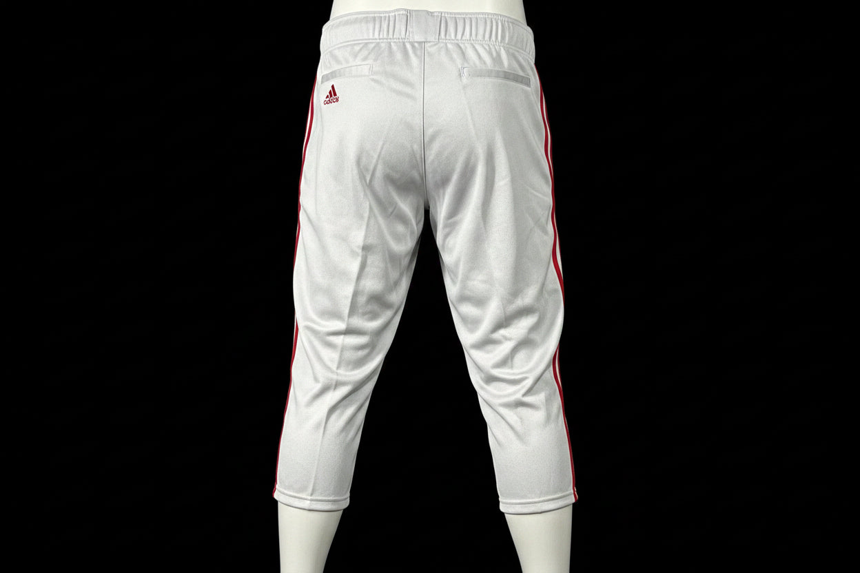 Pantalón de Pants Adidas Gris con rayas rojas talla M