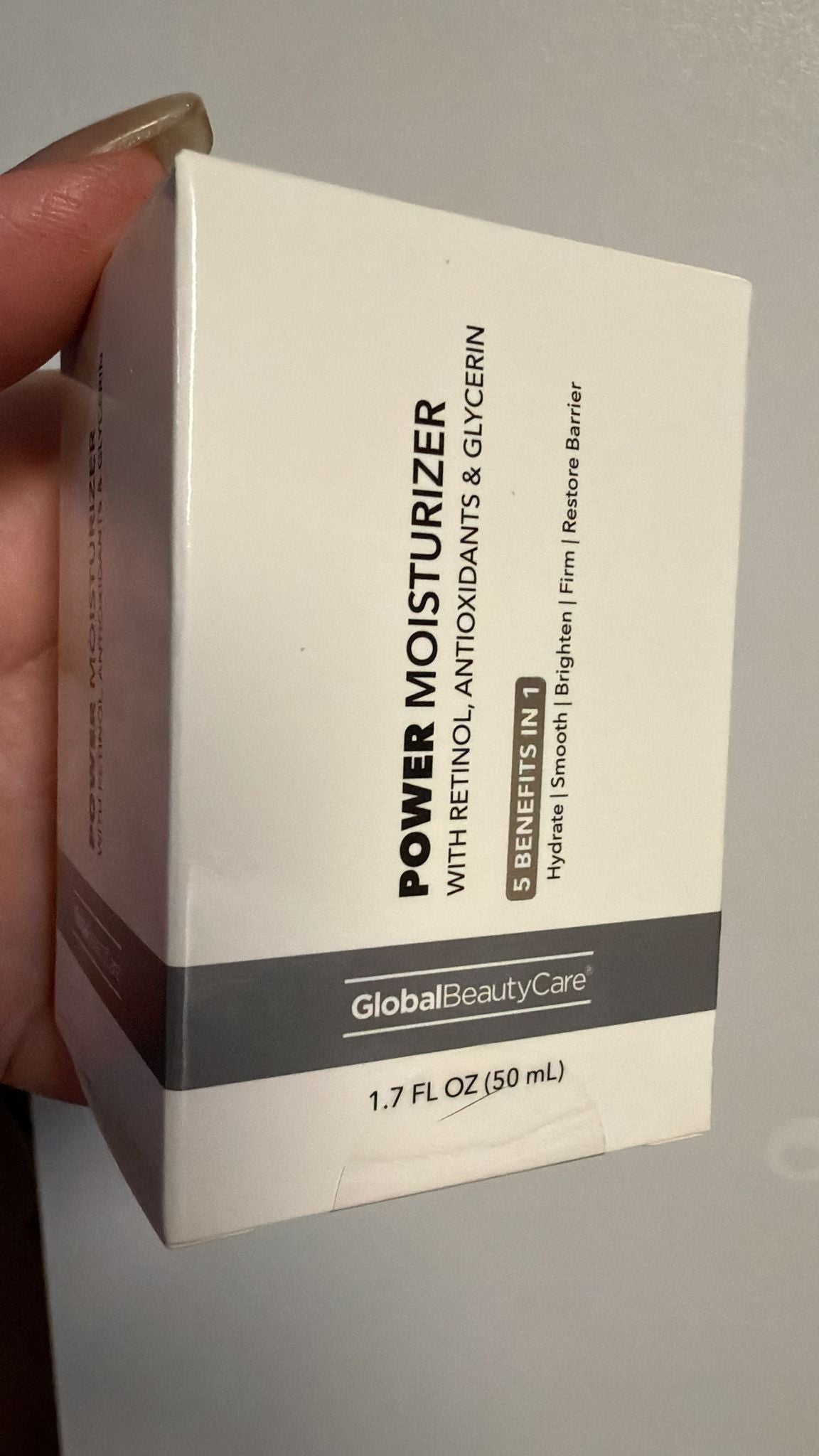 Crema Facial Global Beauty Care® Power Moisturizer – Retinol, Antioxidantes y Glicerina, 50ml.