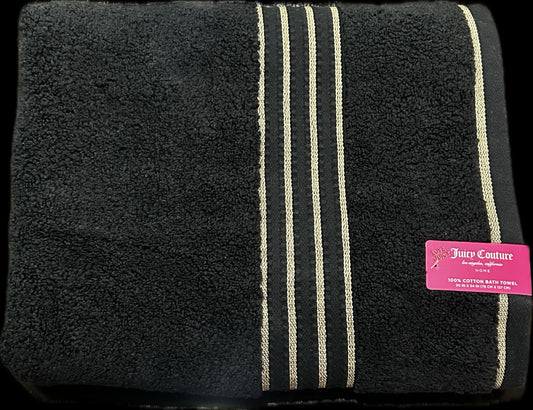 Toalla de baño negra marca Juicy Couture