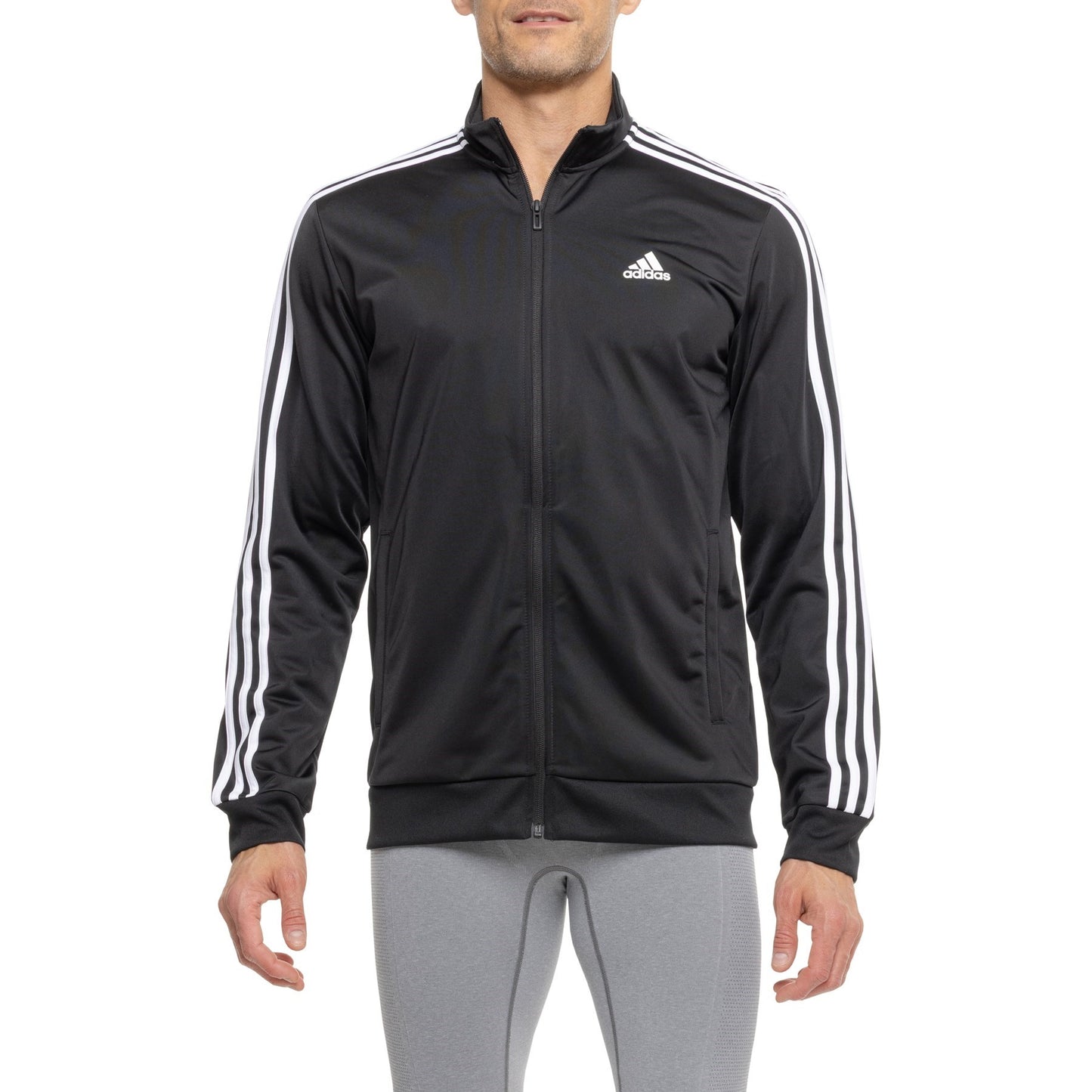 Conjunto de Pants Adidas negro con 3 rayas blancas talla L